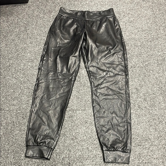 Commando Pants - Commando Faux Leather Smocked Jogger Pants Size Small Black